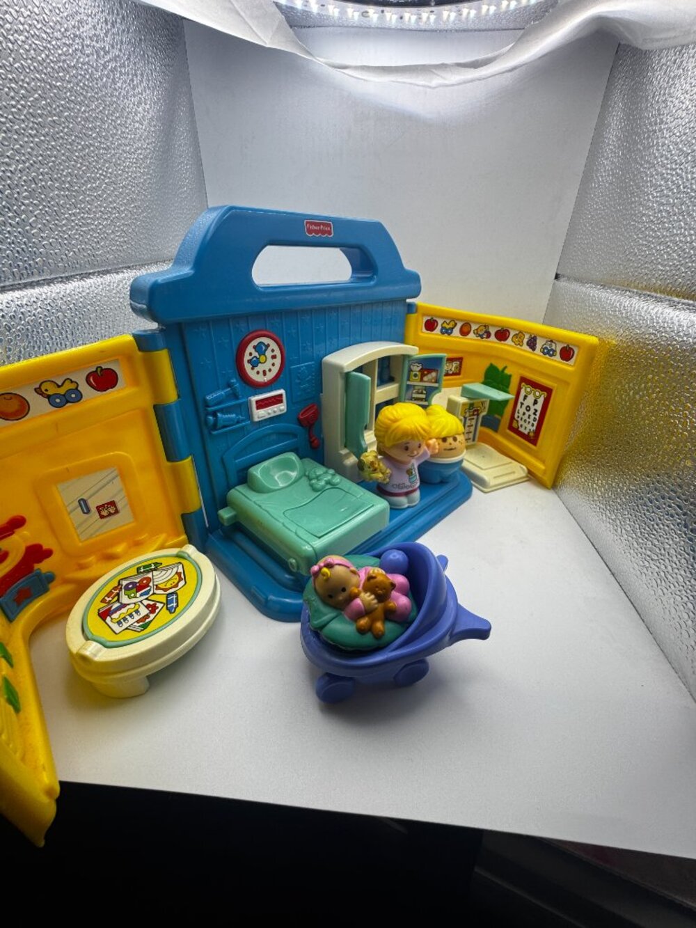 Vintage Fisher Price Little People Doctor's Office Set & Figure Lot WORKING